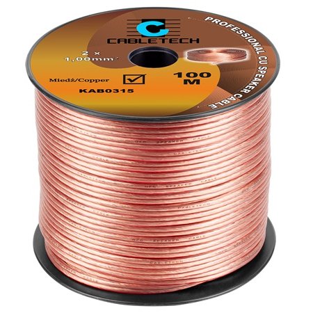 Cablu transparent pentru difuzor, cupru, 2 x 1 mm2, Rola 100m KAB0315
