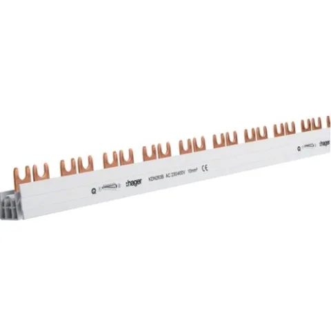 Pieptene (Busbar) 2P tip furca 57 module 10 mmp 63A lungime 1m Hager KDN263B