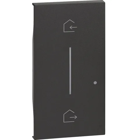 Capac 2 module iluminabil pentru dispozitive de control al scenariilor fara fir. Simbol In&Out(K4570CW) Bticino Living Now KG40M2, negru