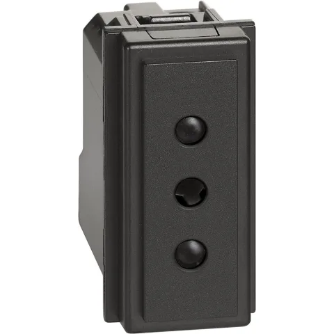 Priza 2 P+T 10A Bticino Living Now KG4113, negru