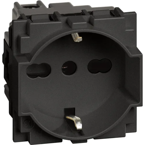 Priza standard italian/german 2 module Bticino Living Now KG4140A16, negru