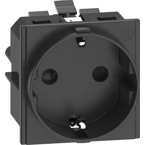 Priza standard german cu borne automate Bticino Living Now KG4141A, negru