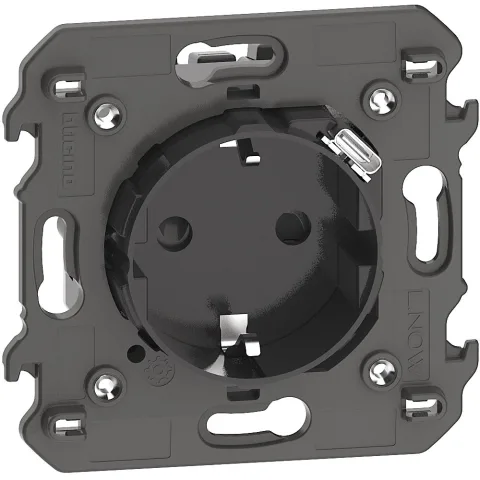 Priza electrica standard german, cu incarcator USB integrat Bticino Living Now KG4141USB, negru
