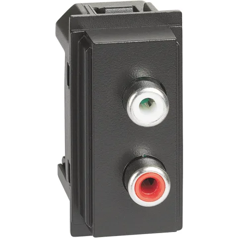 Priza dubla RCA Bticino Living Now KG4269R, negru