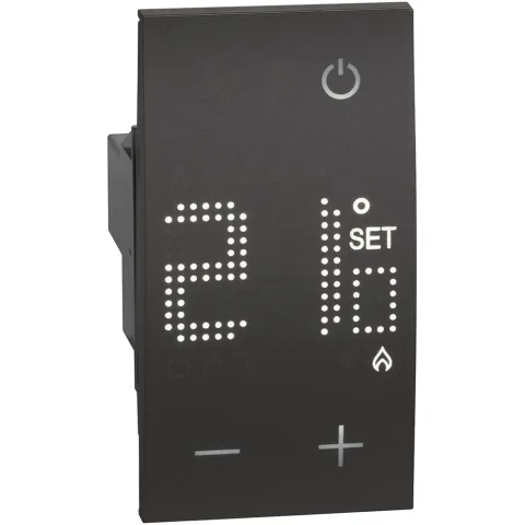 Termostat electronic de camera 2 module Bticino Living Now KG4441, negru