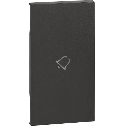 Tasta iluminabila 2 module simbol sonerie Bticino Living Now KG01M2D, negru