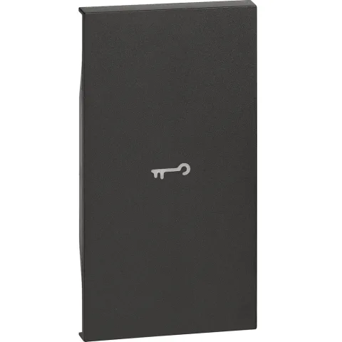 Tasta iluminabila 2 module simbol cheie Bticino Living Now KG01M2F, negru