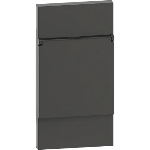 Placa cu capac prize standard germane si franceze/balgiene Bticino Living Now KG04P, negru