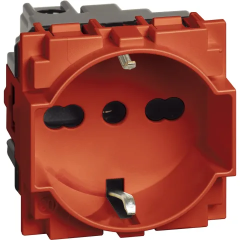 Priza standard italian/german 2 module Bticino Living Now KR4140A16, rosu