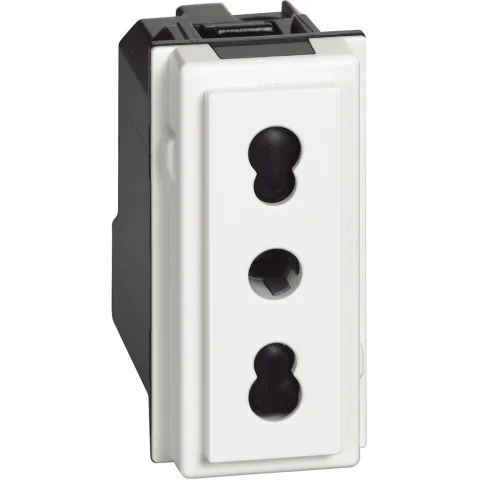 Priza standard italian 10-16A 250Vac Bticino Living Now KW4180, alb