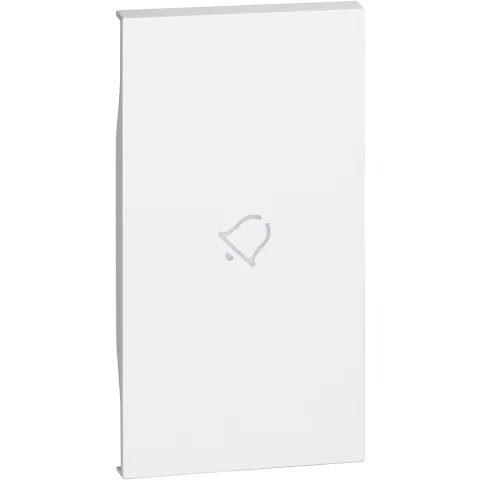 Tasta iluminabila simbol sonerie 2 module Bticino Living Now KW01M2D, alb