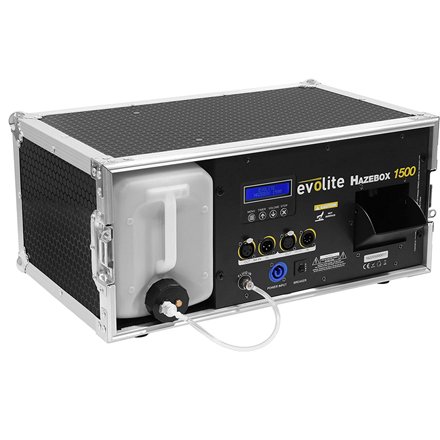 Masina profesionala de ceata 1500W cu cutie transport Evolite HAZEBOX1500