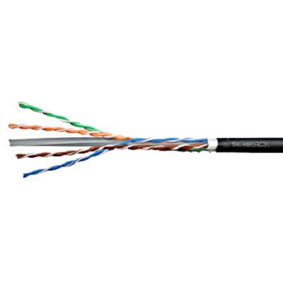 Rola 305 ml cablu U/UTP Cat.6, 4x2xAWG23/1, PE de exterior, negru HSEKU423E3