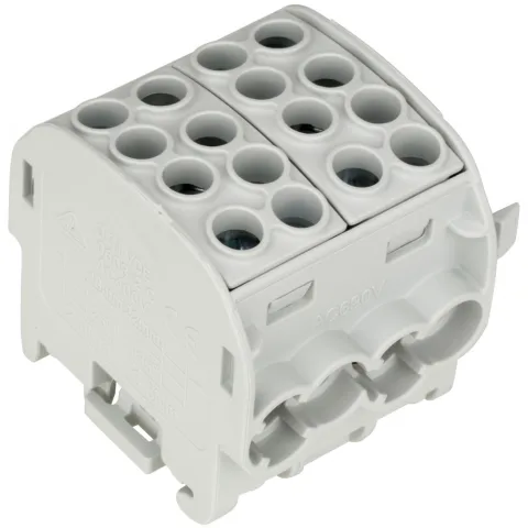 Clema derivatie, 35mm , 4 intrari-4 iesiri, Schrack IK026212 / 080220-X-4 gri