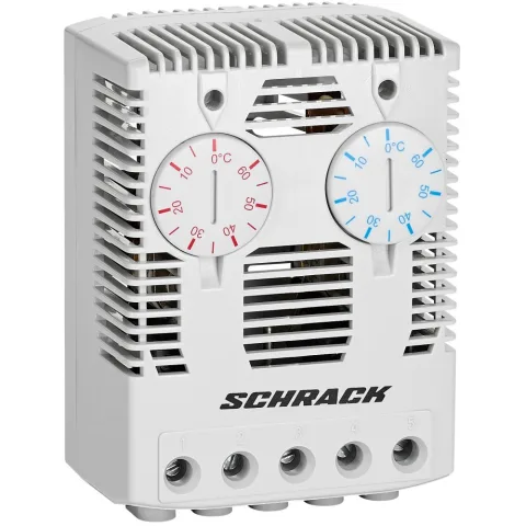 Termostat dublu, 1ND+1NI, 0 -60 C, montaj pe sina DIN Schrack IUK08563
