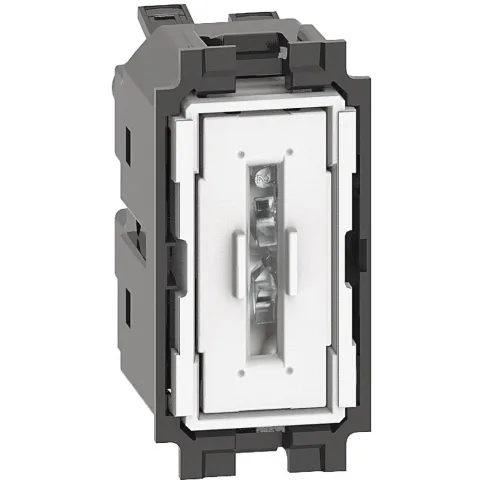 Intrerupator simplu, borne automate, iluminabil Bticino Living Now K4001A, alb, negru
