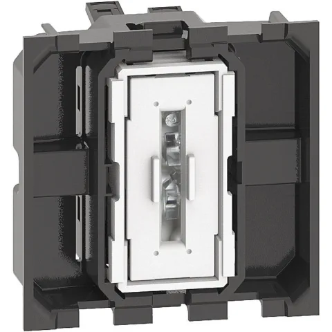 Intrerupator simplu, borne automate, iluminabil 2M Bticino Living Now K4001M2A, alb, negru