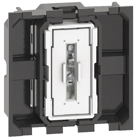 Buton cu revenire borne automate, iluminabil 2M Bticino Living Now K4005M2A, alb, negru
