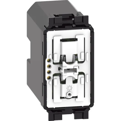 Intrerupator fara fir pentru storuri rulate Bticino Living Now K4027CWI, alb, negru, nisip