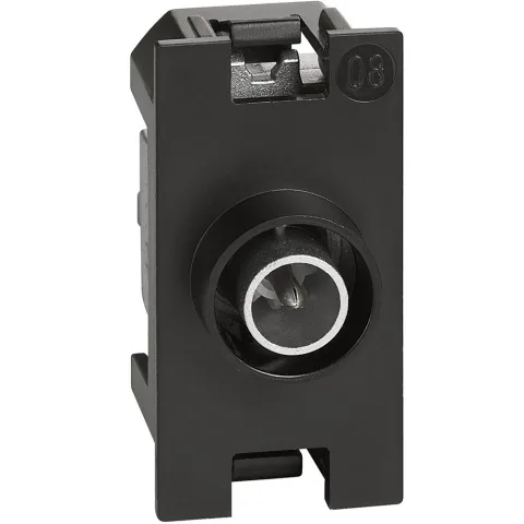 Priza coaxiala de trecere de capat, cu atenuare de 10 dB Bticino Living Now K4202P10, alb, negru, nisip