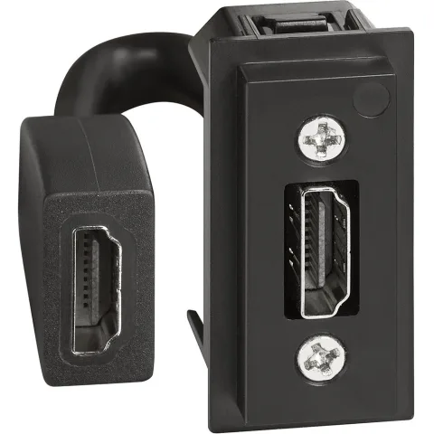 Priza HDMI 1.4 preconectat 1 modul Bticino Living Now K4284P, alb, negru, nisp