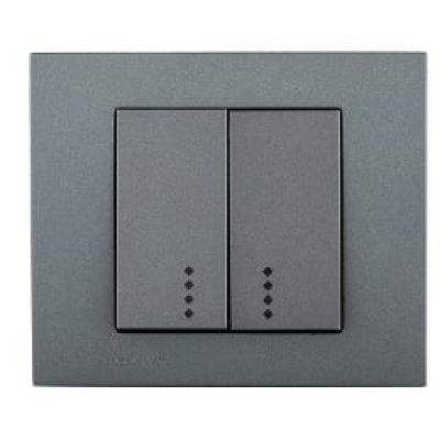 Comutator cu Led ST Grano Met Ovivo OV00163, 250V, 10A, fumuriu