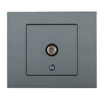 Priza TV de Trecere ST Grano Met Ovivo OV00188, 10A, 250V, IP20, fumuriu