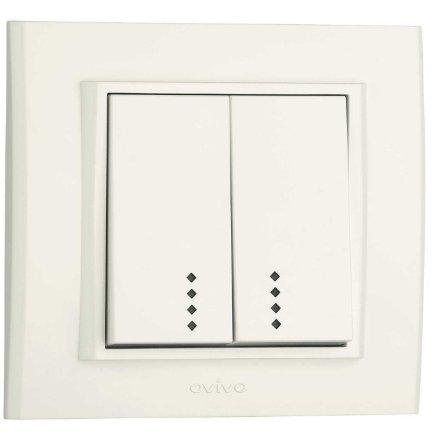 Comutator cu Led ST Mina Ovivo OV00433, 10A, 250V, IP20, Natural alb