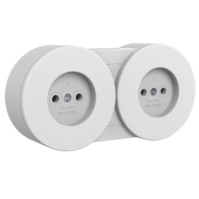 Priza fara CP dubla modulara PT xOne Ovivo OV00880, 16A, 250V, IP54, alb