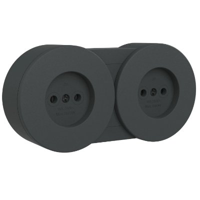 Priza fara CP dubla modulara PT xOne Ovivo OV00972, 16A, 250V, IP54, antracit