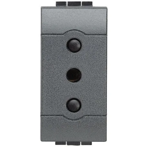 Priza 2P+T 10A Bticino Living Light L4113, antracit
