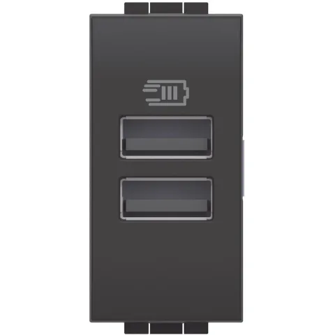 Incarcator usb 1 modul 2 usb tip A+A Bticino Living Light L4191AA, antracit