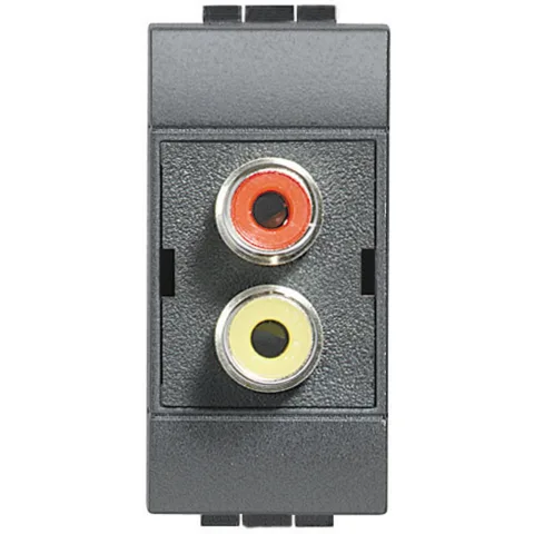 Priza dubla RCA Bticino Living Light L4269R, antracit
