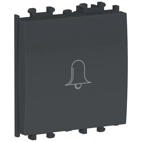Intrerupator cu revenire, simbol sonerie 2 module Schneider Easy Styl LMR0230003, negru