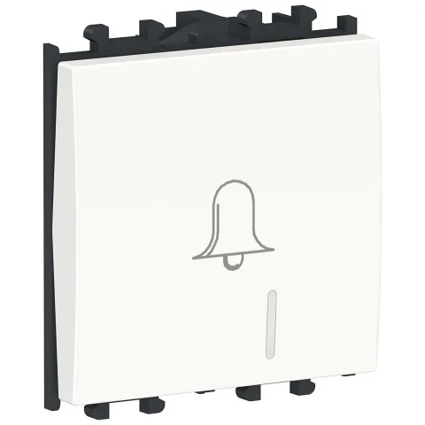 Intrerupator cu revenire, indicator luminos, simbol sonerie 2 module, Schneider Easy Styl LMR1402001, alb