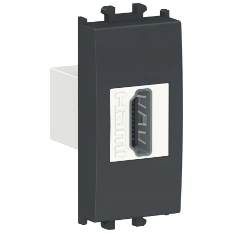 Priza HDMI 1 modul Schneider Easy Styl LMR6234003, negru