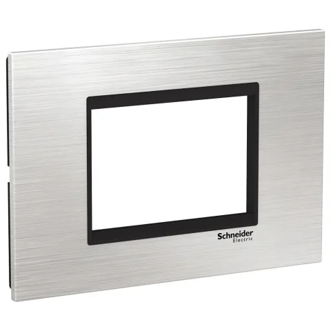 Rama inox 3 module Schneider Easy Styl LMR7663035, , argintiu/negru