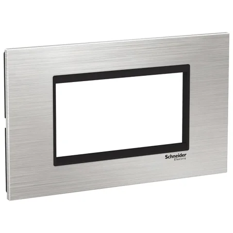 Rama inox 4 module Schneider Easy Styl LMR7664031, argintiu/negru