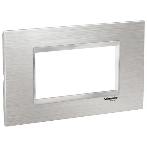 Rama inox 4 module Schneider Easy Styl LMR7664038, argintiu/crom