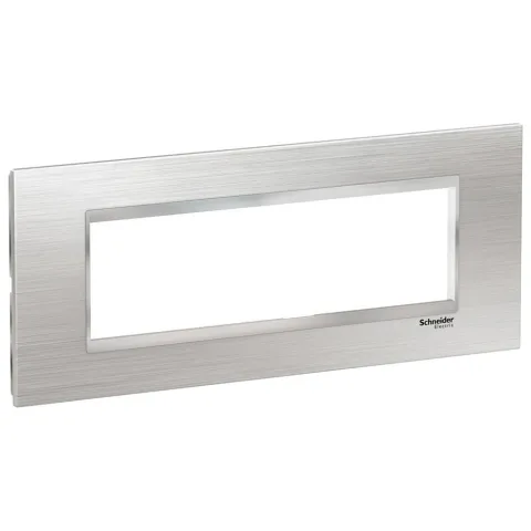 Rama inox 7 module Schneider Easy Styl LMR7667038, argintiu/crom