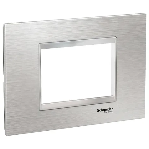 Rama inox 3 module Schneider Easy Styl LMR7763038, argintiu/crom