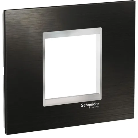 Rama ornament 2 module inox Schneider Easy Styl LMR7732038, negru/crom