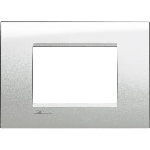 Rama ornament 3 module Bticino Living Light LNA4803GL, moonlight silver