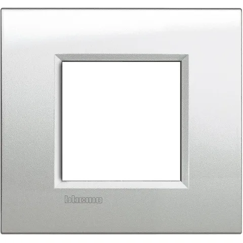 Rama ornament 2 module Bticino Living Light LNA4802GL, moonlight silver