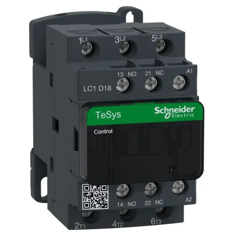 Contactor TeSys D 3P 18A AC-3 440V - aux 1NO+1NC, bobina 230V 50Hz Schneider LC1D18P5