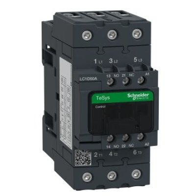 Contactor TeSys D Schneider LC1D50AE7, 3P(3 NO), <= 440 V, 50 A, bobina 48 V c.a. 50/60 Hz