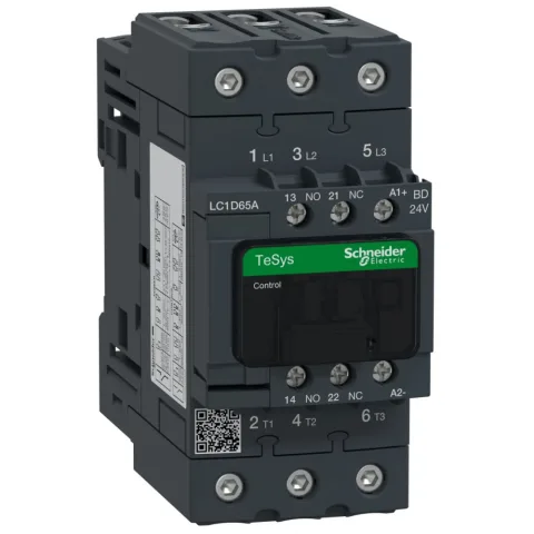 Contactor Tesys D 3P(3 NO) - AC-3 - 440V 65A bobina 24 VDC Schneider LC1D65ABD