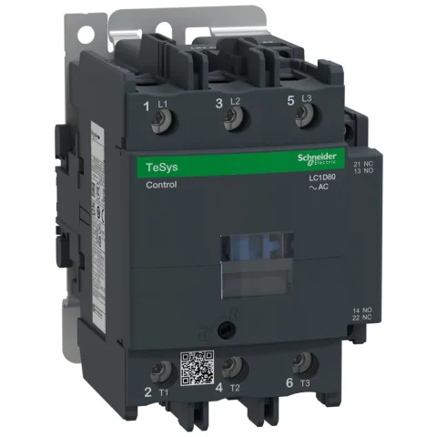 Contactor TeSys Deca 3P(3NO), AC-3/AC-3e, 440V, 80A, 110V AC 50/60Hz Schneider LC1D80F7