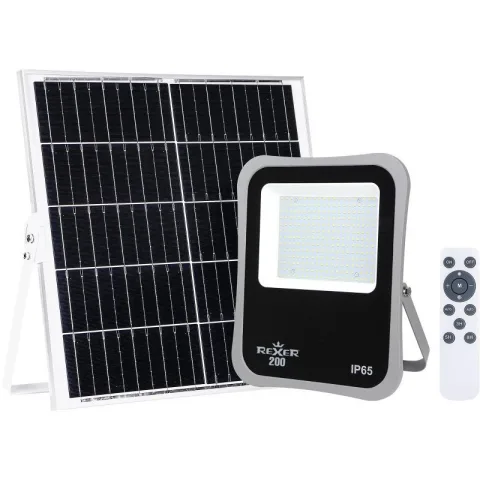 Proiector solar Rexer, panou solar 20W, 1850 lm, lumina naturala 4000K(neutra) Rexer LEDFSN-23875720R/200-RXR