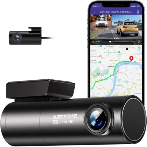 Camera auto DVR AZDOME M300S, 4K fata + 1080P spate, 5GHz WiFi, GPS, Unghi 170, comanda vocala 6973888261273